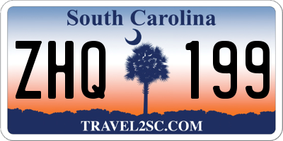 SC license plate ZHQ199