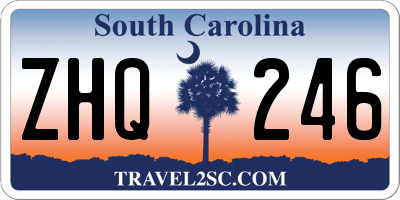 SC license plate ZHQ246