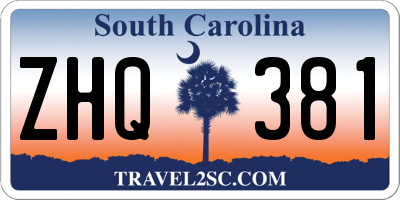 SC license plate ZHQ381