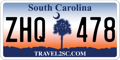 SC license plate ZHQ478