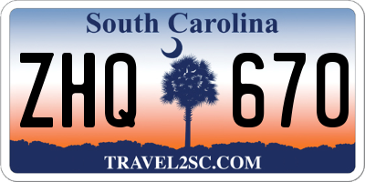 SC license plate ZHQ670