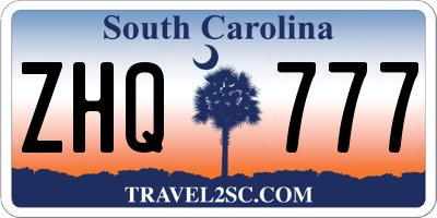 SC license plate ZHQ777