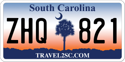 SC license plate ZHQ821
