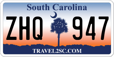 SC license plate ZHQ947