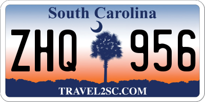 SC license plate ZHQ956