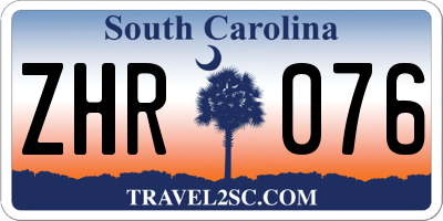 SC license plate ZHR076