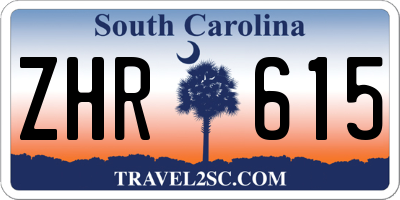 SC license plate ZHR615