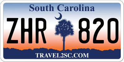 SC license plate ZHR820
