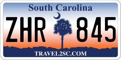 SC license plate ZHR845