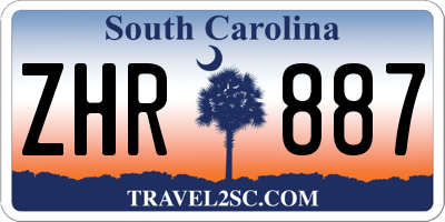 SC license plate ZHR887