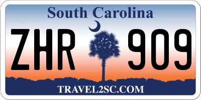 SC license plate ZHR909