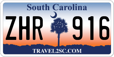 SC license plate ZHR916