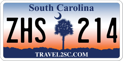 SC license plate ZHS214