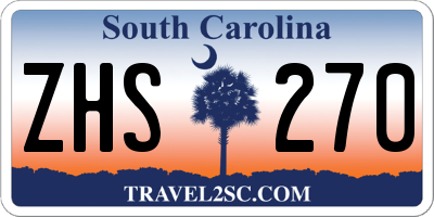 SC license plate ZHS270