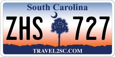 SC license plate ZHS727