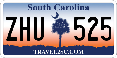 SC license plate ZHU525