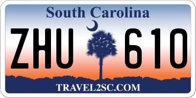 SC license plate ZHU610