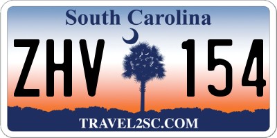 SC license plate ZHV154