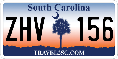 SC license plate ZHV156