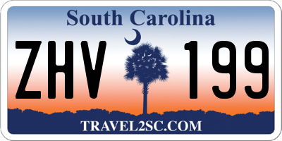 SC license plate ZHV199