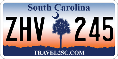 SC license plate ZHV245