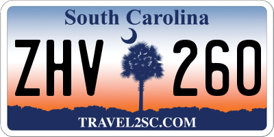 SC license plate ZHV260