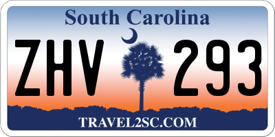 SC license plate ZHV293