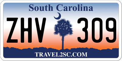 SC license plate ZHV309