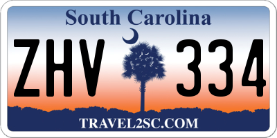 SC license plate ZHV334