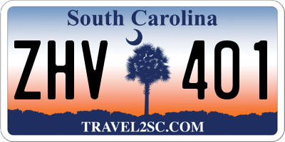 SC license plate ZHV401