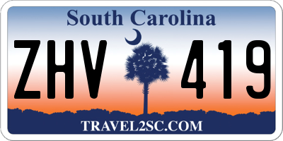 SC license plate ZHV419