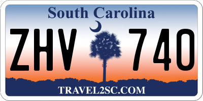 SC license plate ZHV740