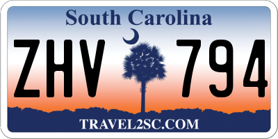 SC license plate ZHV794