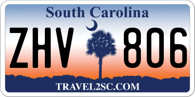 SC license plate ZHV806