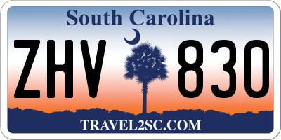 SC license plate ZHV830