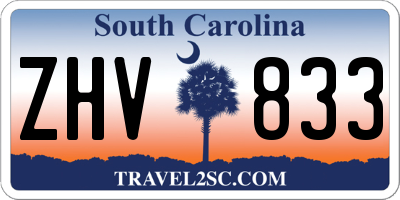 SC license plate ZHV833