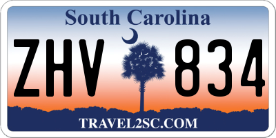SC license plate ZHV834