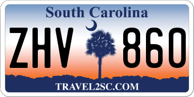SC license plate ZHV860
