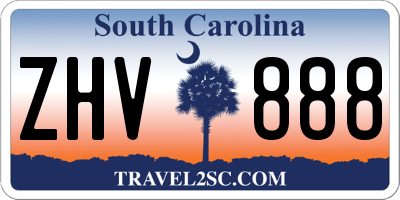 SC license plate ZHV888