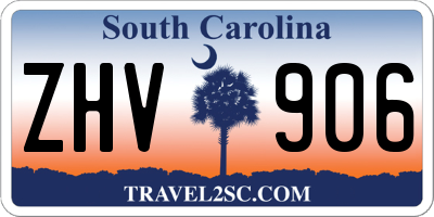 SC license plate ZHV906