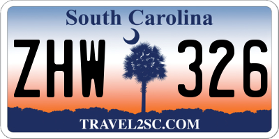 SC license plate ZHW326