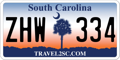 SC license plate ZHW334