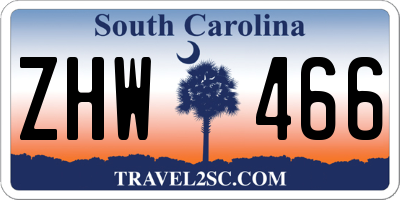 SC license plate ZHW466