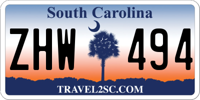 SC license plate ZHW494