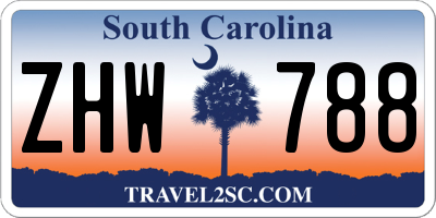 SC license plate ZHW788