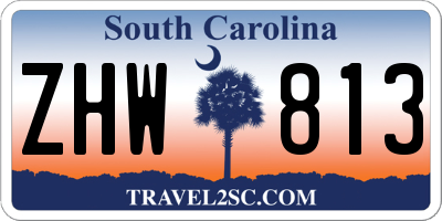 SC license plate ZHW813