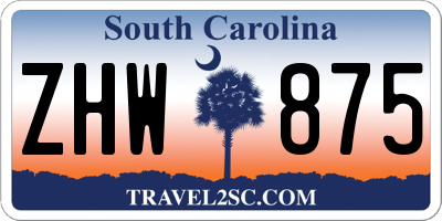 SC license plate ZHW875