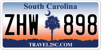 SC license plate ZHW898