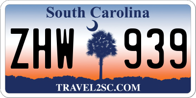 SC license plate ZHW939