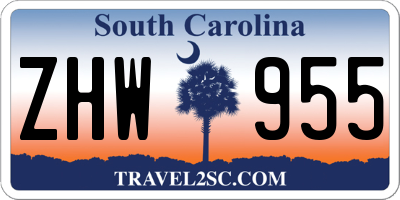 SC license plate ZHW955